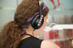 Person with headphones on
